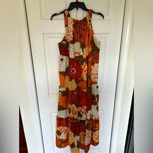 Fore Floral Maxi Dress Sleeveless Flare  Size Large Relaxed fit